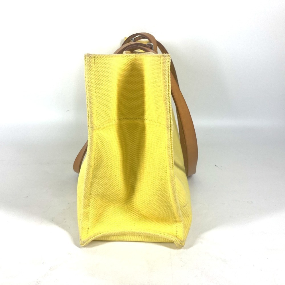HERMES Etrivier Elan Tote Bag Shoulder Leather Canvas Women's Yellow D-241018-16 - Picture 3 of 13